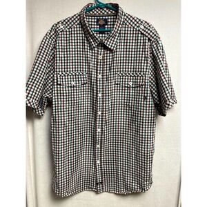 Authentic Dickies work shirt short sleeve button multi colored size 3XL.